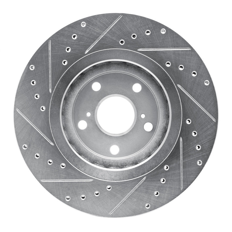 R1 08-21 Lexus NX200T Front Right Drilled & Slotted Silver Brake Rotor