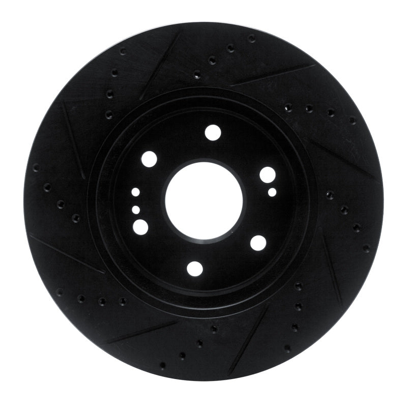 R1 2019-2026 Cadillac Escalade ESV Front Right Drilled & Slotted Black Brake Rotor