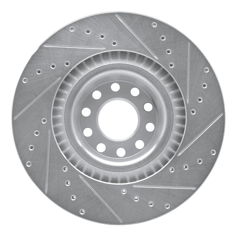 R1 01-03 Audi S8 Front Left Drilled & Slotted Silver Brake Rotor