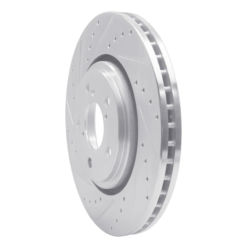R1 17-20 Acura MDX Front Left Drilled & Slotted Silver Brake Rotor
