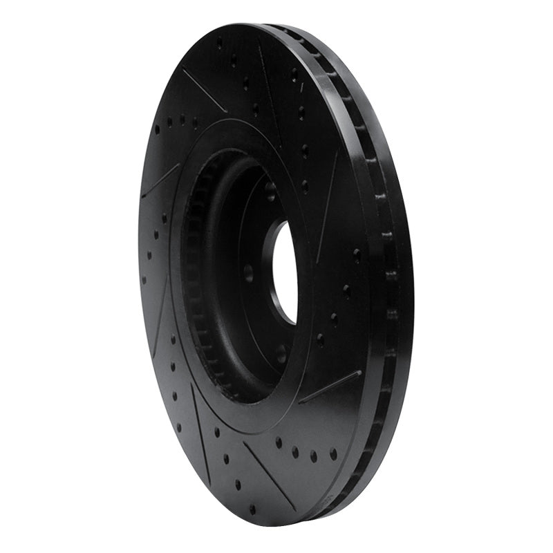 R1 15-21 Kia Sedona Front Left Drilled & Slotted Black Brake Rotor