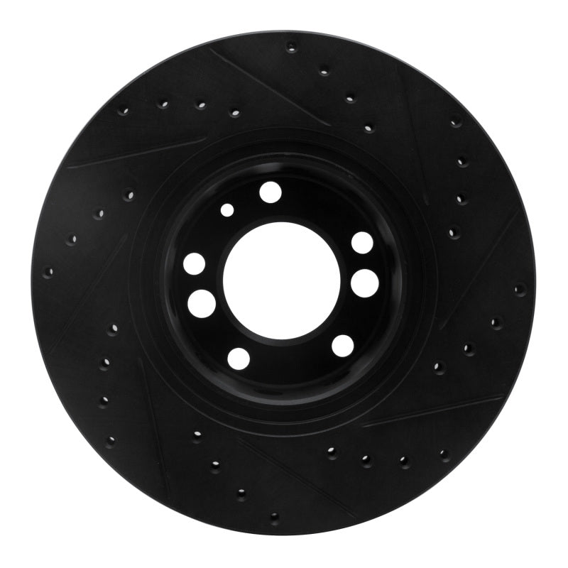 R1 91-93 BMW M5 Front Left Drilled & Slotted Black Brake Rotor