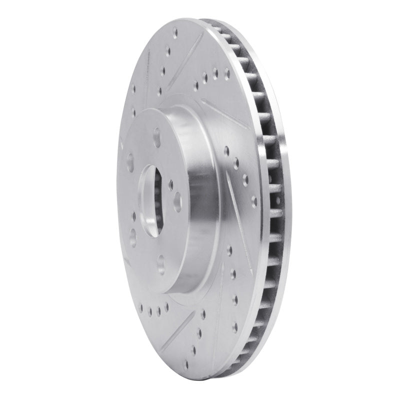 R1 00-10 Pontiac Vibe Front Left Drilled & Slotted Silver Brake Rotor