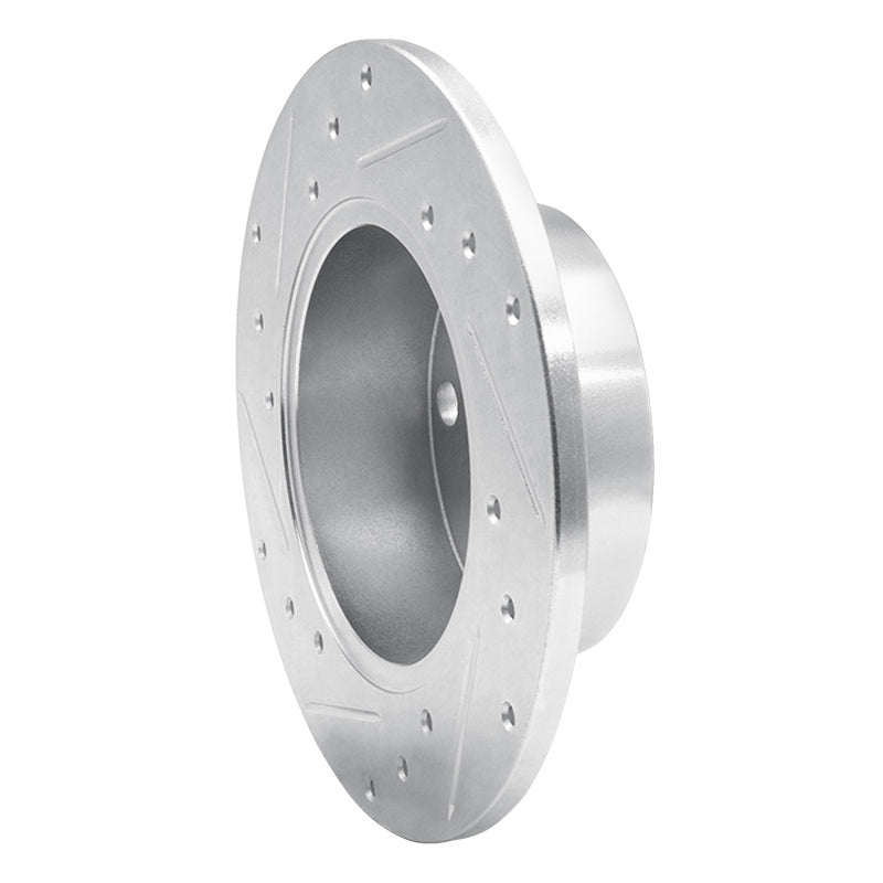 R1 82-98 Audi Coupe Rear Right Drilled & Slotted Silver Brake Rotor