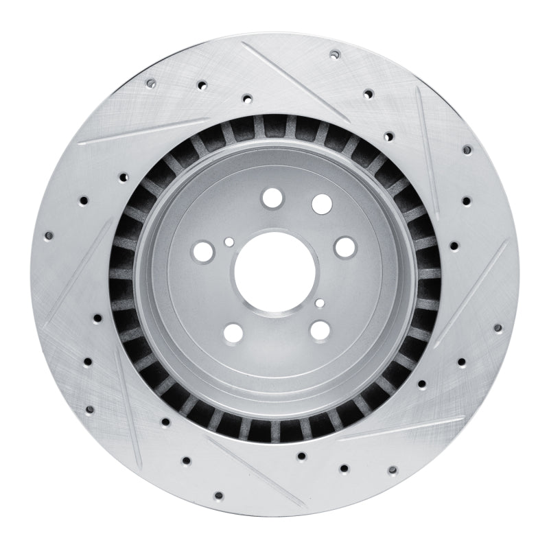 R1 08-14 Lexus IS F Rear Left Drilled & Slotted Silver Brake Rotor