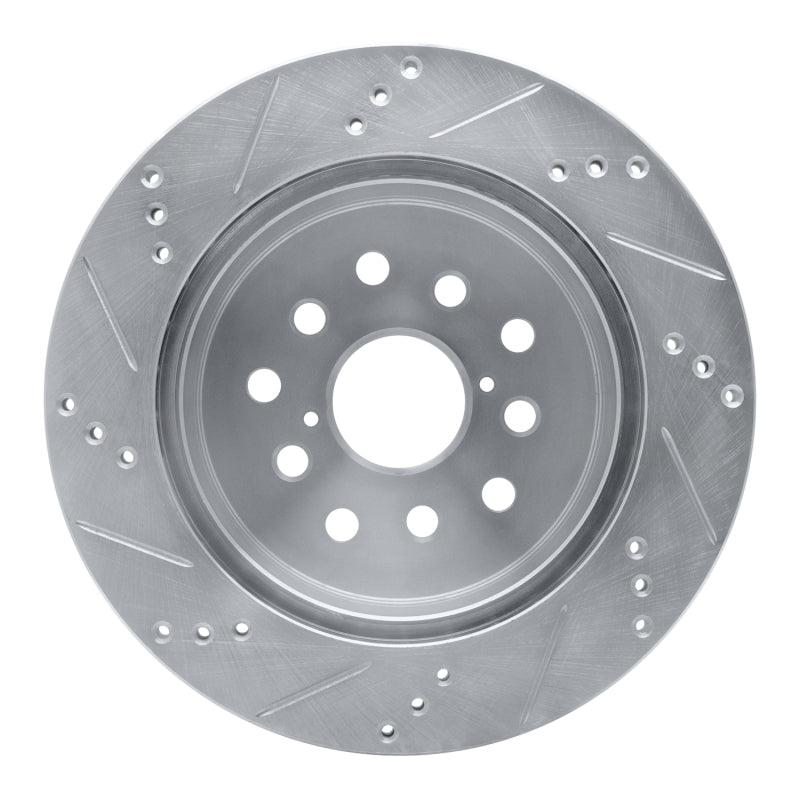 R1 2001-2006 Lexus LS430 Rear Right Drilled & Slotted Silver Brake Rotor