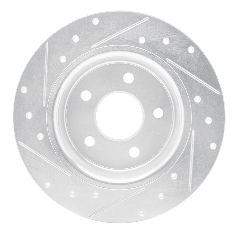R1 88-95 Chrysler Imperial Rear Right Drilled & Slotted Silver Brake Rotor