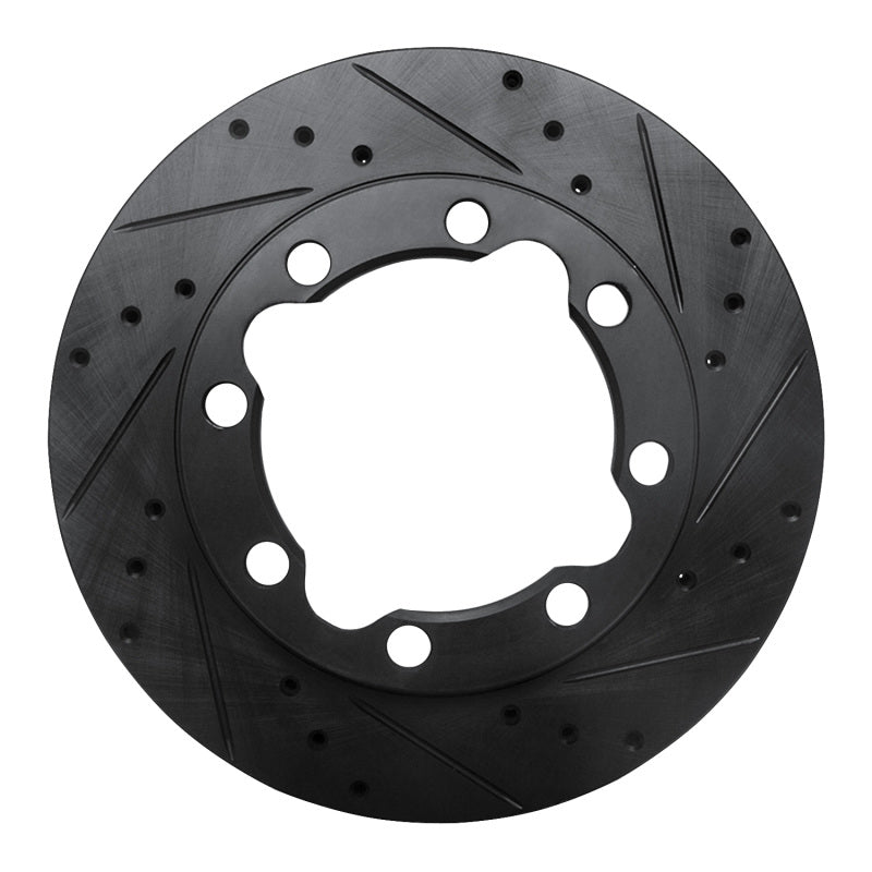 R1 88-00 Chevrolet K1500 Suburban Front Right Drilled & Slotted Black Brake Rotor