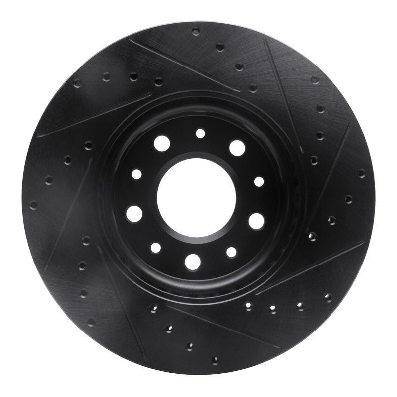 R1 16-21 Buick LaCrosse Front Left Drilled & Slotted Black Brake Rotor