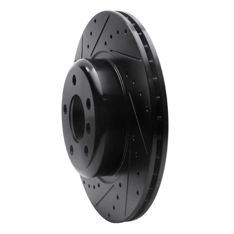 R1 11-16 BMW 528I xDrive Front Left Drilled & Slotted Black Brake Rotor