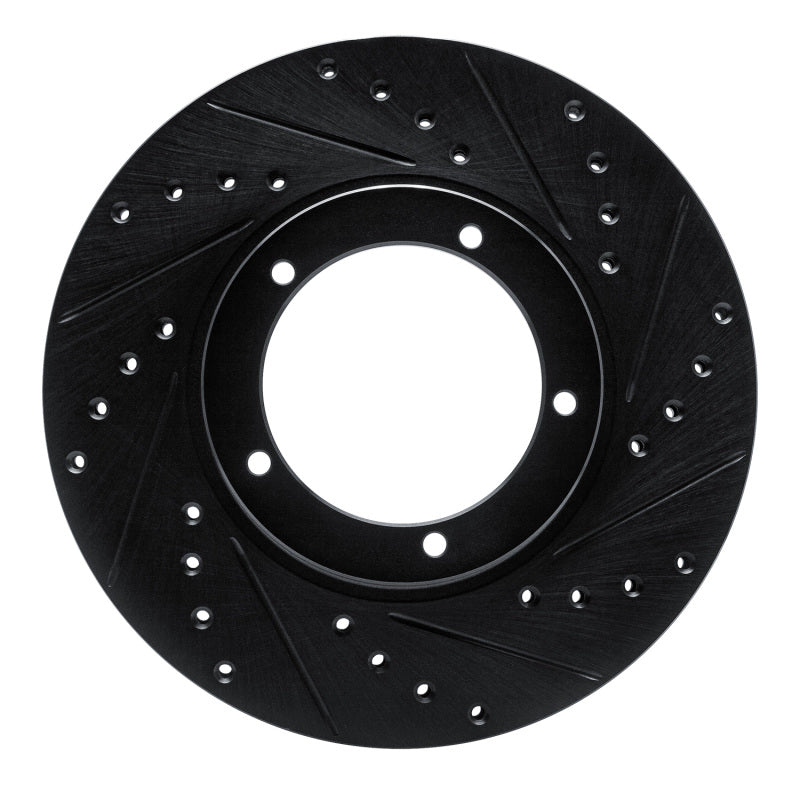 R1 67-88 Porsche 911 Front Right Drilled & Slotted Black Brake Rotor