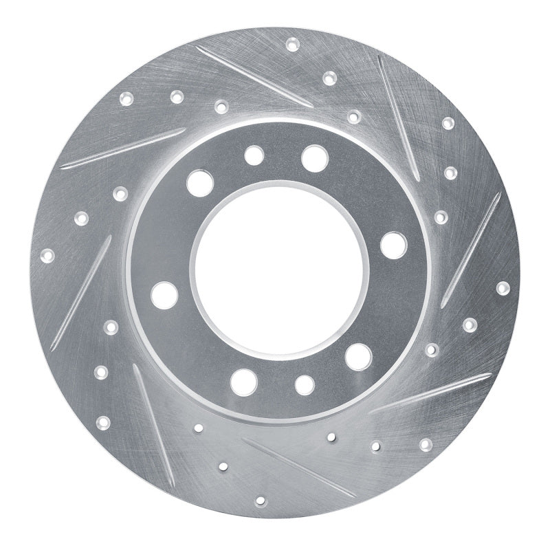 R1 81-85 Toyota Pickup Front Right Drilled & Slotted Silver Brake Rotor