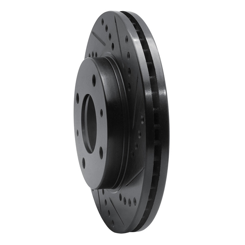 R1 01-03 Hyundai Sonata Front Right Drilled & Slotted Black Brake Rotor