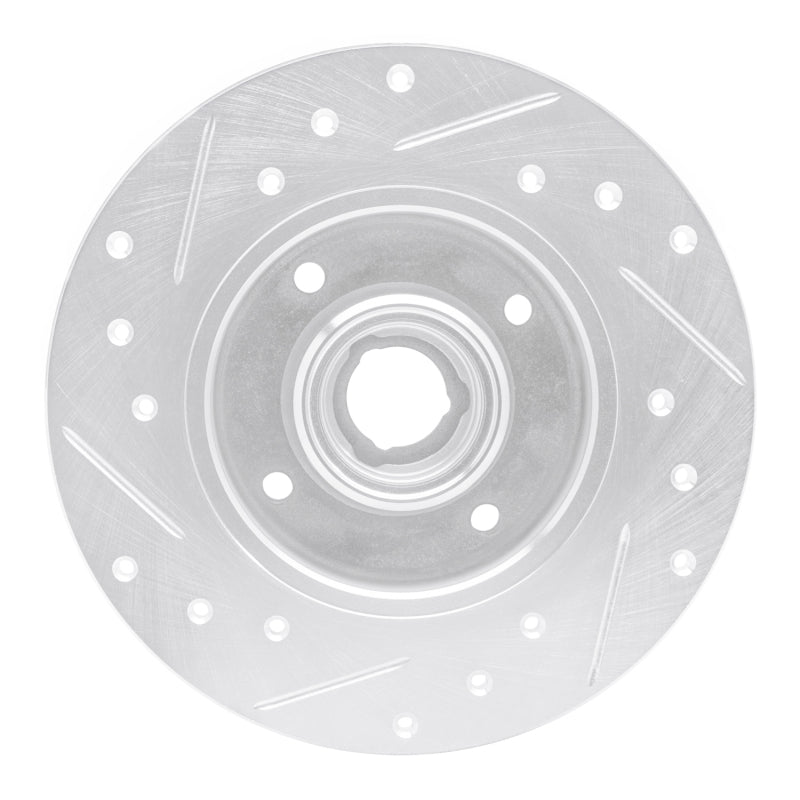 R1 85-02 Volkswagen CORRADO Rear Right Drilled & Slotted Silver Brake Rotor