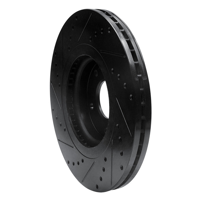 R1 15-21 Kia Sedona Front Right Drilled & Slotted Black Brake Rotor