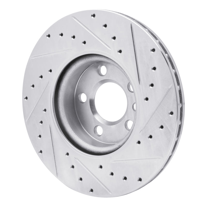 R1 01-03 Volkswagen EuroVan Front Left Drilled & Slotted Silver Brake Rotor