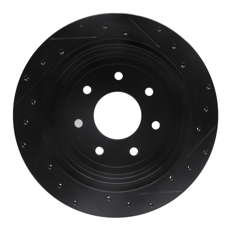 R1 04-11 Ford F-150 RWD Rear Left Drilled & Slotted Black Brake Rotor