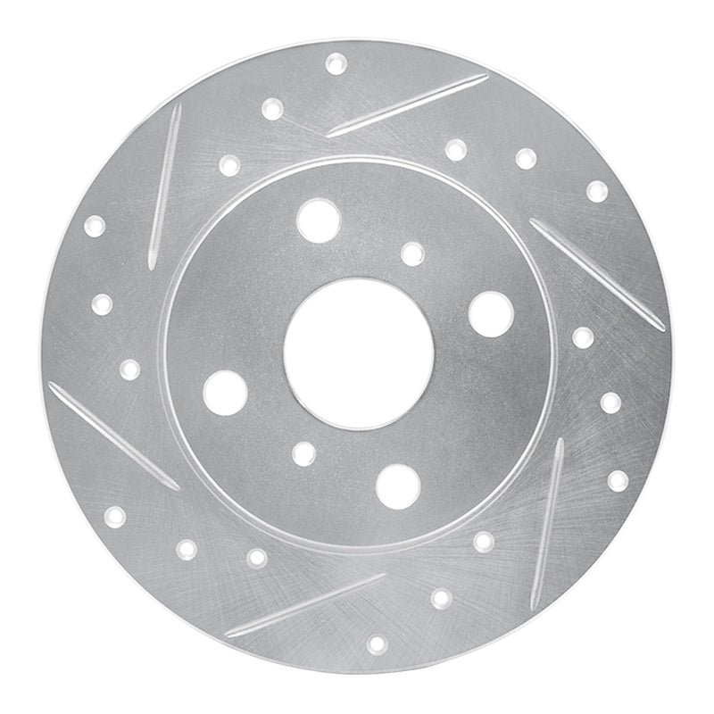 R1 85-86 Toyota MR2 Rear Left Drilled & Slotted Silver Brake Rotor