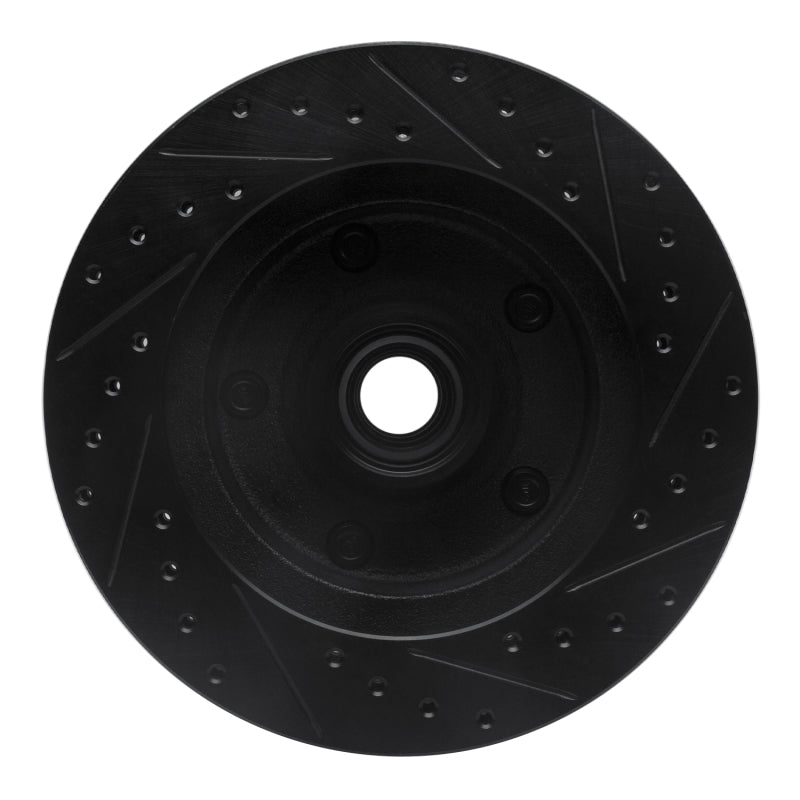 R1 73-93 Ford E-150 Econoline Front Left Drilled & Slotted Black Brake Rotor