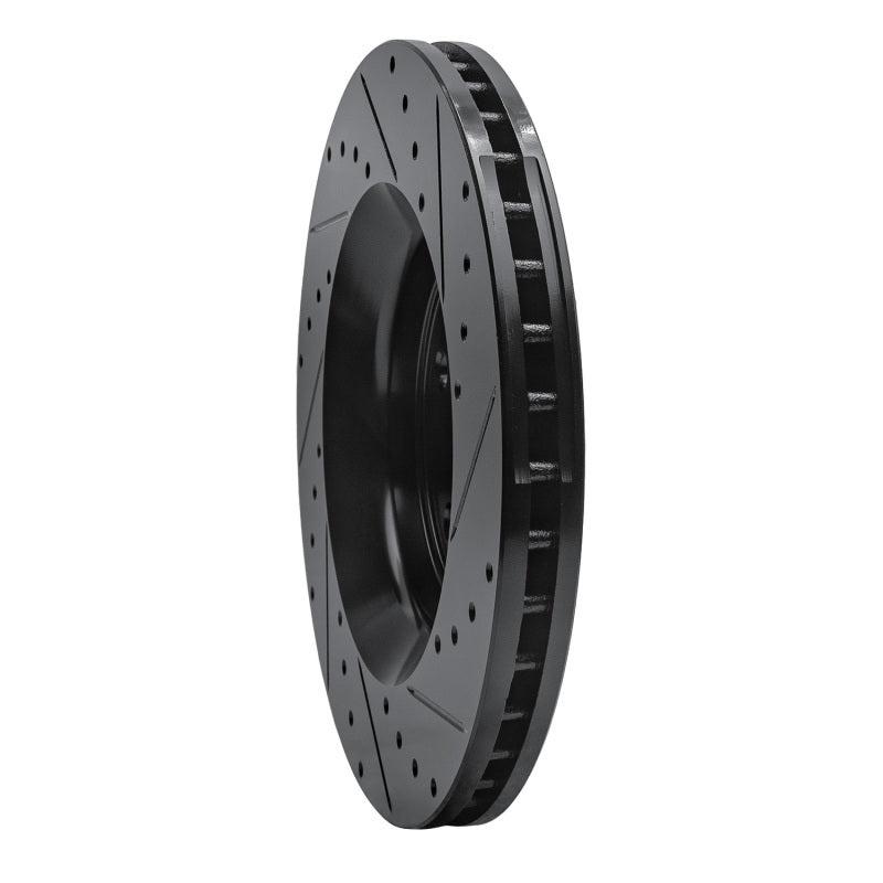 R1 11-25 Dodge Durango Front Left Drilled & Slotted Black Brake Rotor
