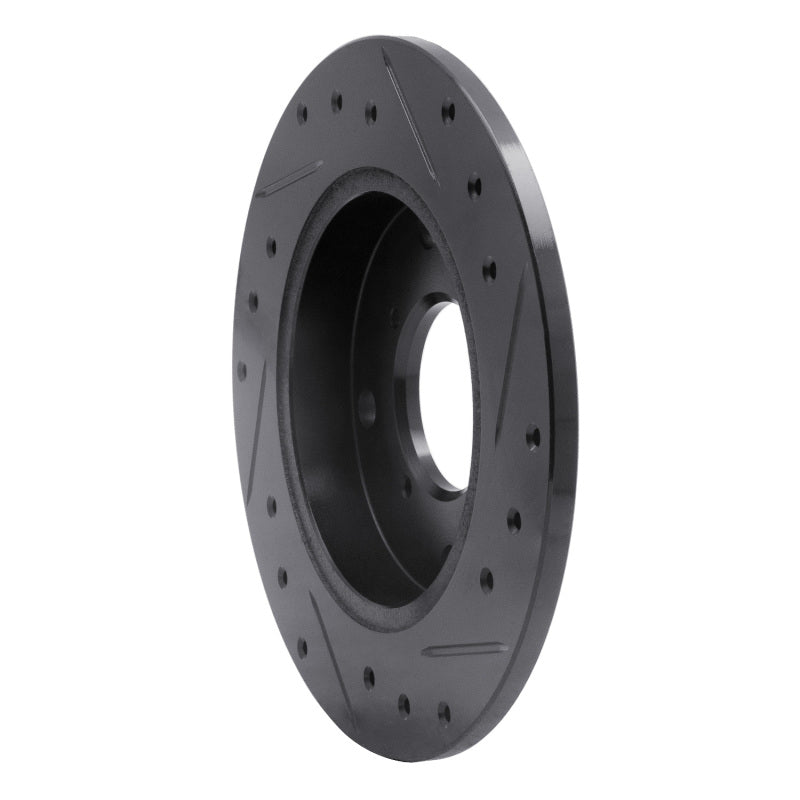 R1 89-94 Suzuki Swift Rear Left Drilled & Slotted Black Brake Rotor