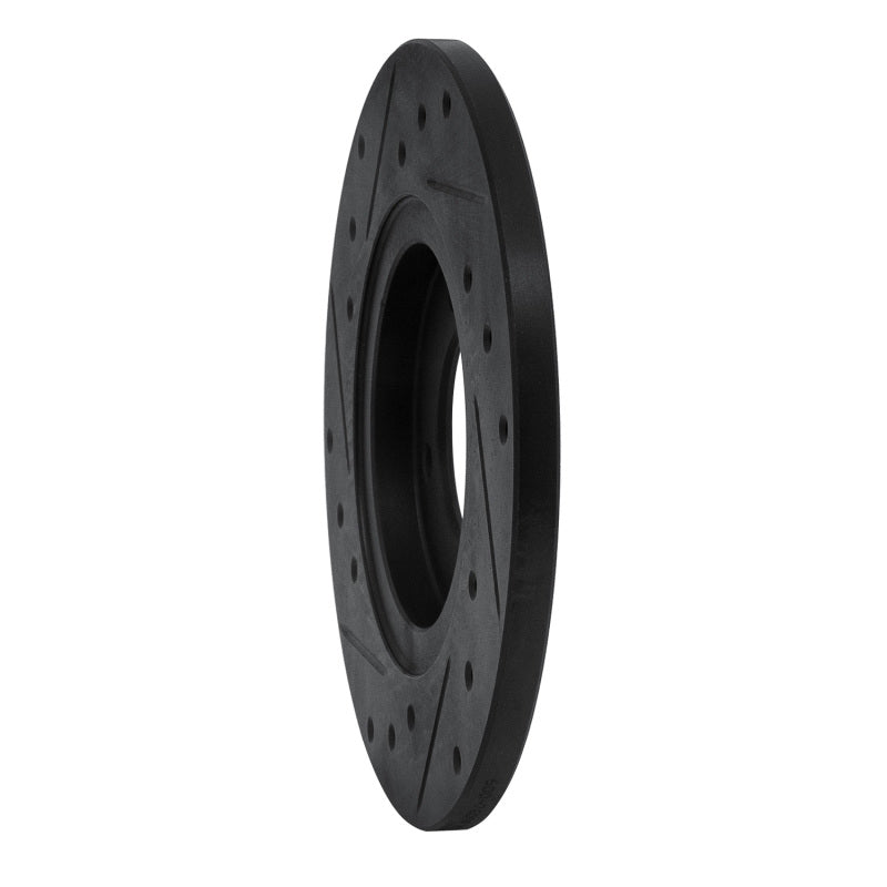 R1 80-83 Toyota Corolla (US/Canada) Front Right Drilled & Slotted Black Brake Rotor