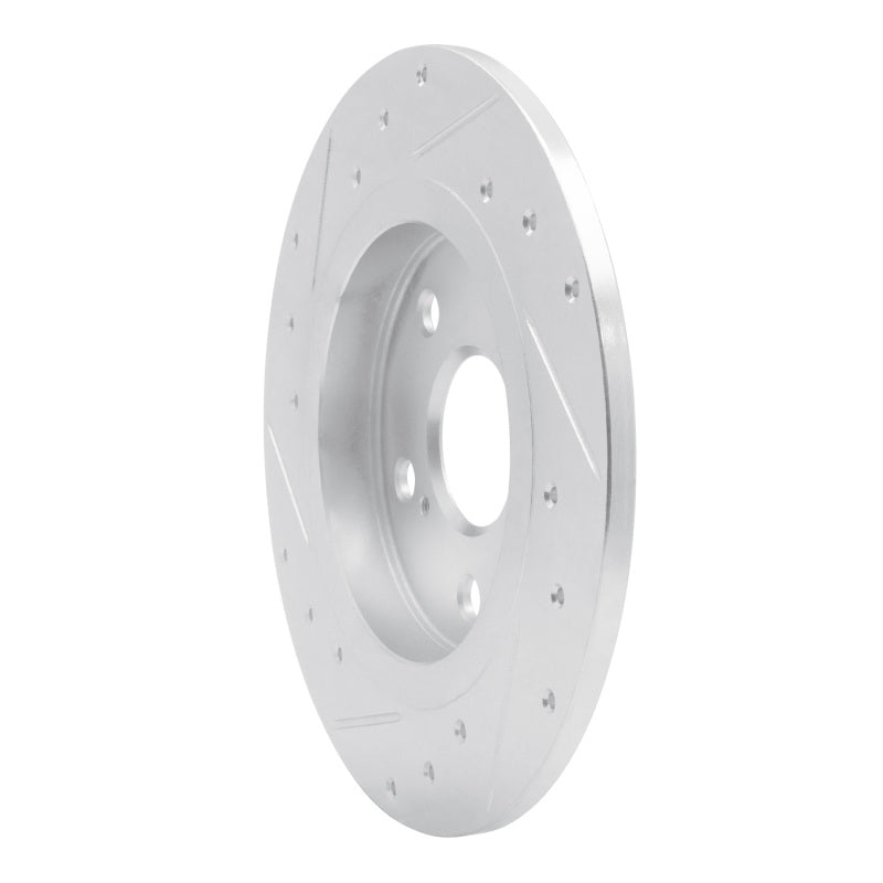 R1 08-18 Pontiac Vibe Rear Right Drilled & Slotted Silver Brake Rotor