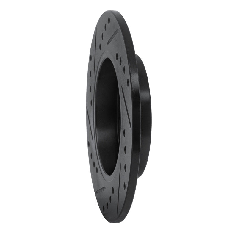 R1 01-06 Audi TT Quattro Rear Right Drilled & Slotted Black Brake Rotor