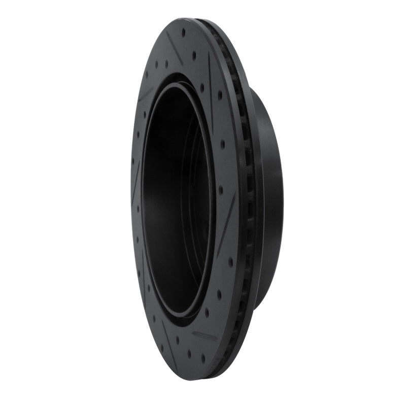 R1 07-12 Ford Edge Rear Left Drilled & Slotted Black Brake Rotor