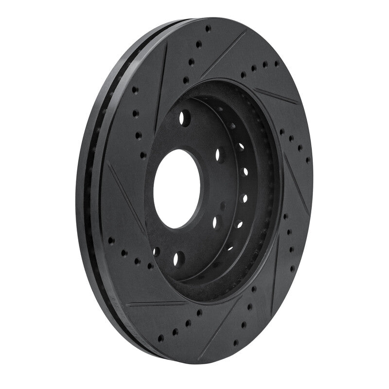 R1 09-20 Chevrolet TAHOE Front Right Drilled & Slotted Black Brake Rotor