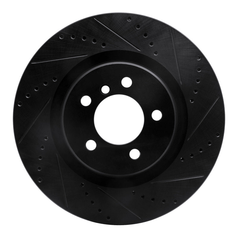 R1 06-12 Land Rover Range Rover Front Right Drilled & Slotted Black Brake Rotor