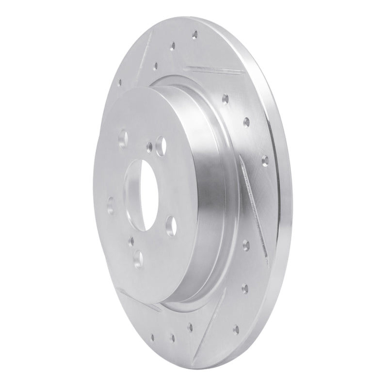 R1 09-15 Toyota Corolla (Mexico) Rear Left Drilled & Slotted Silver Brake Rotor