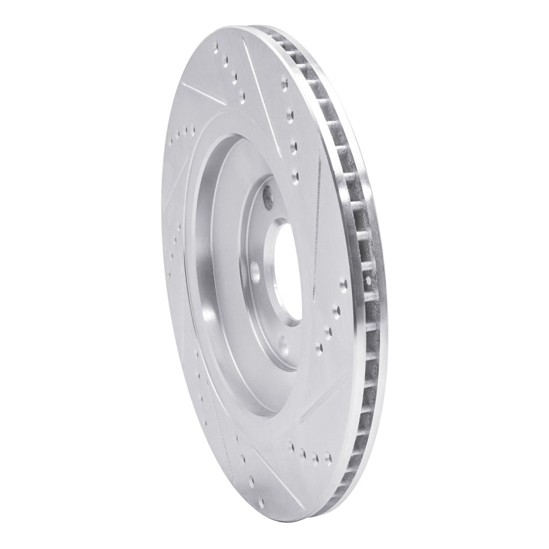 R1 04-18 Audi A8 Rear Left Drilled & Slotted Silver Brake Rotor