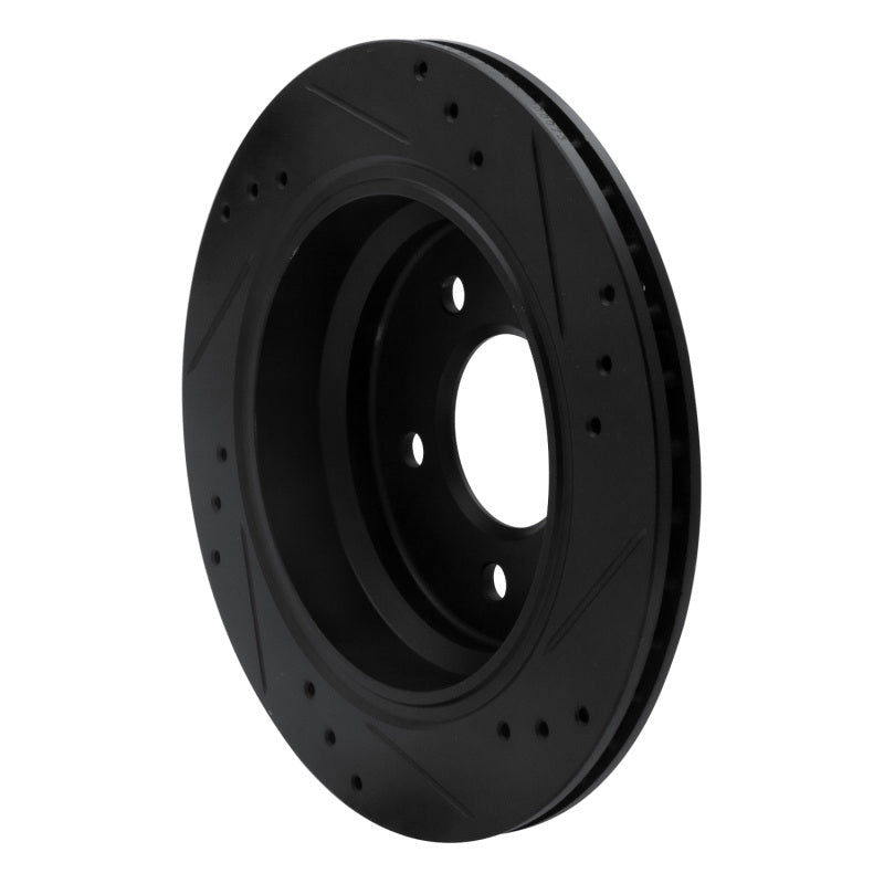 R1 96-03 BMW 525I (USA/Canada) Rear Left Drilled & Slotted Black Brake Rotor