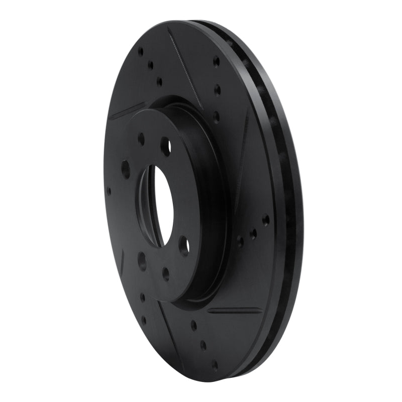 R1 09-19 Dodge Vision (Mexico) Front Right Drilled & Slotted Black Brake Rotor