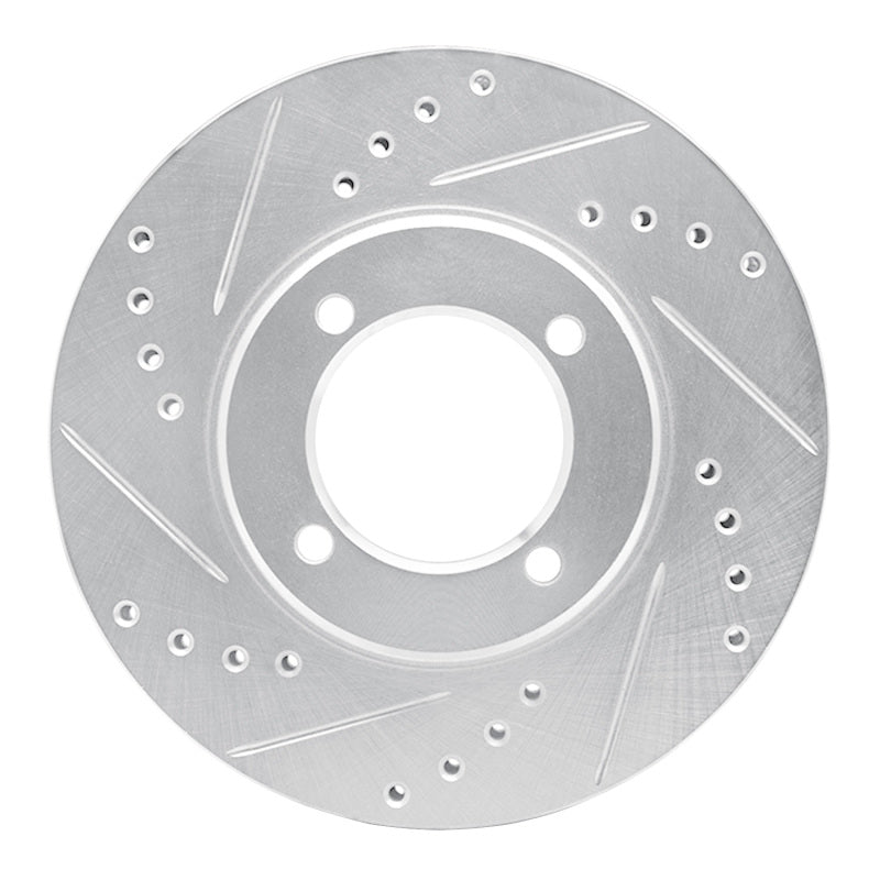 R1 84-87 Toyota Cressida Front Left Drilled & Slotted Silver Brake Rotor