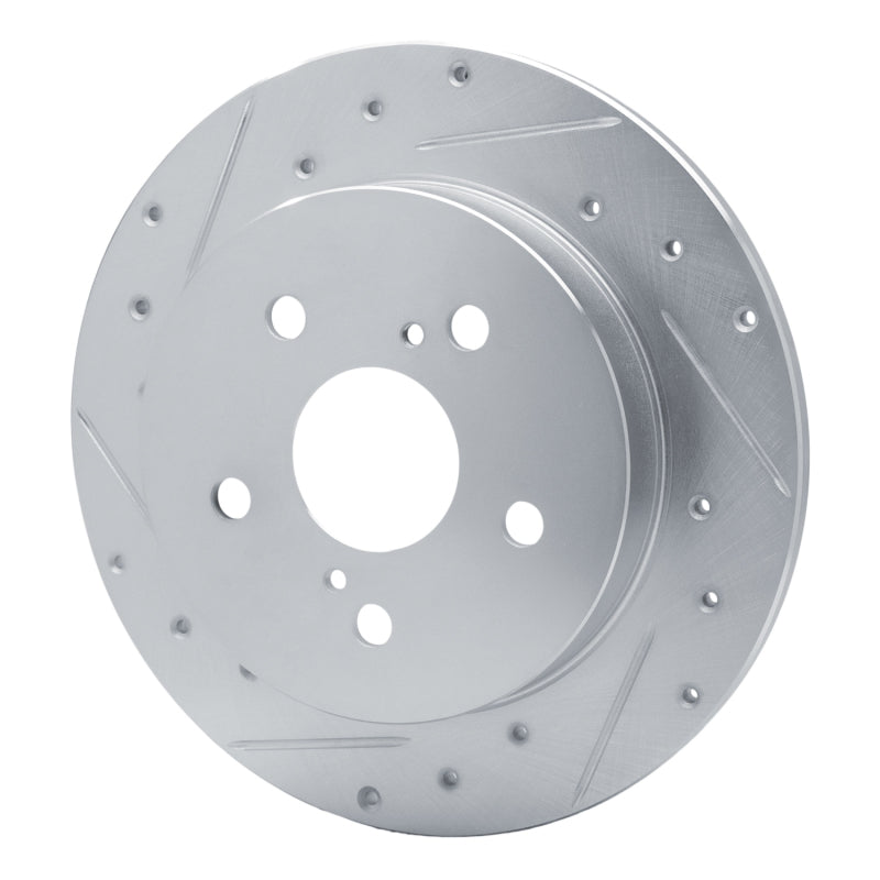 R1 15-25 Lexus ES350 Rear Left Drilled & Slotted Silver Brake Rotor
