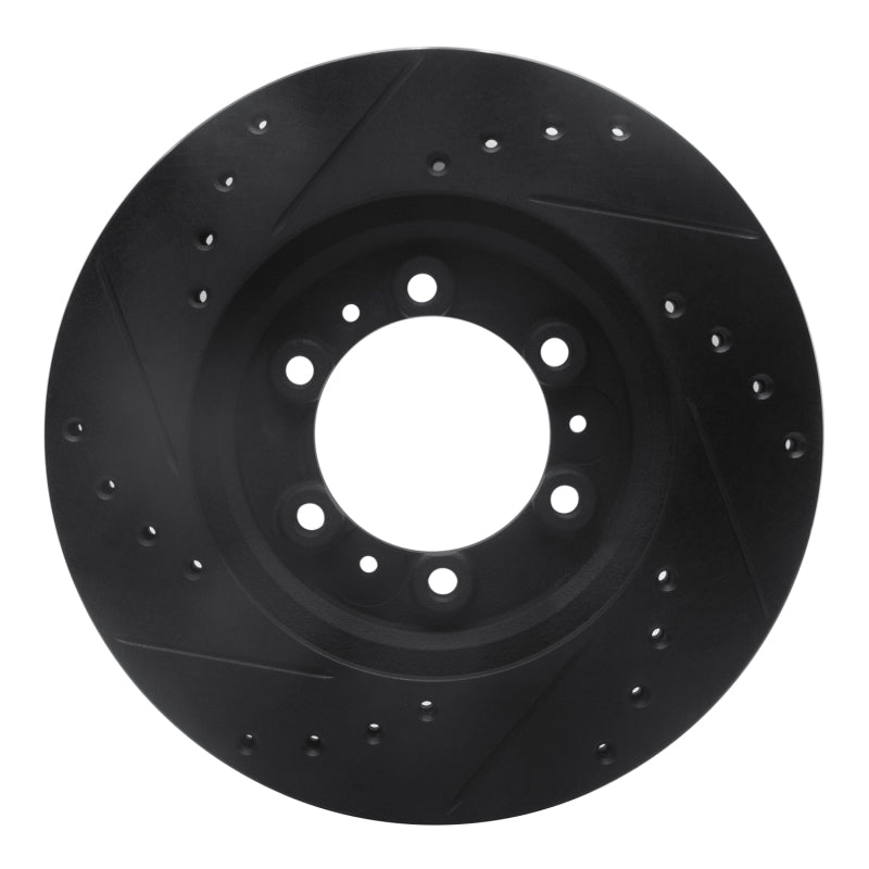 R1 92-02 Acura SLX Front Right Drilled & Slotted Black Brake Rotor