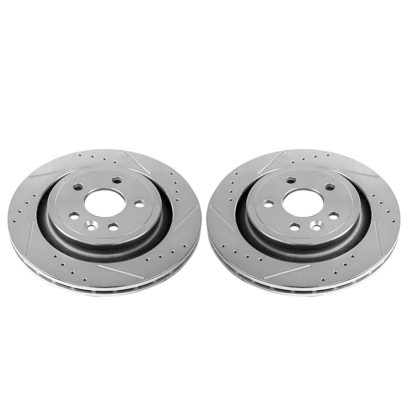 Power Stop 11-18 Volvo S60 Rear Evolution Drilled & Slotted Rotors - Pair