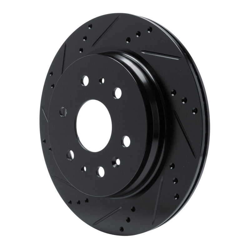 R1 19-25 Cadillac Escalade Rear Left Drilled & Slotted Black Brake Rotor