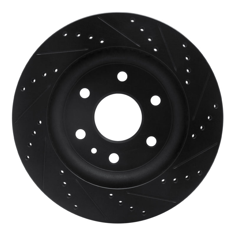 R1 07-17 Buick Enclave Front Left Drilled & Slotted Black Brake Rotor