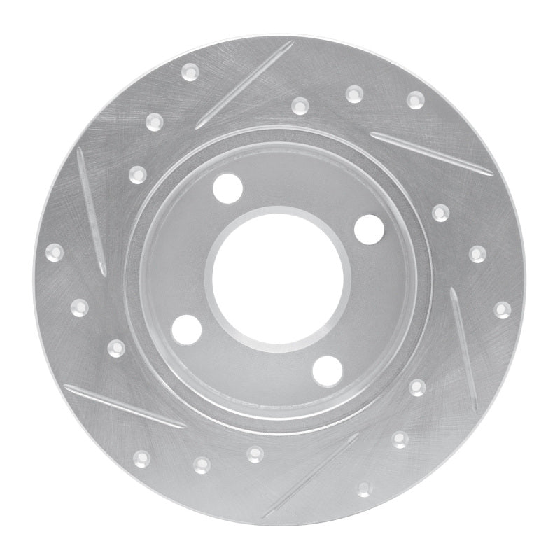 R1 84-95 Audi 90 Quattro Rear Right Drilled & Slotted Silver Brake Rotor
