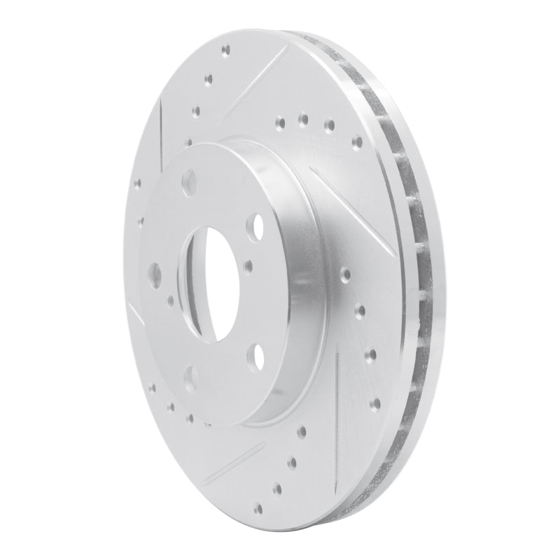 R1 92-98 Lexus SC300 Front Left Drilled & Slotted Silver Brake Rotor