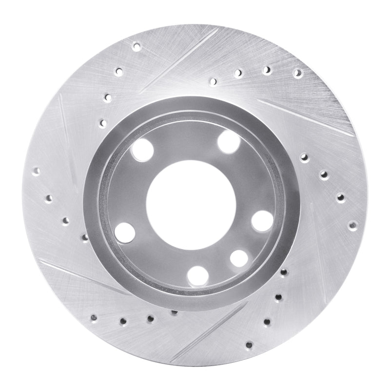 R1 92-95 Volkswagen EuroVan Front Left Drilled & Slotted Silver Brake Rotor