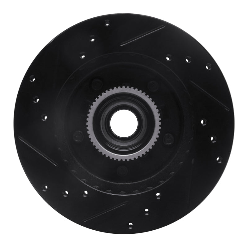 R1 91-03 Chevrolet S10 Blazer Front Right Drilled & Slotted Black Brake Rotor