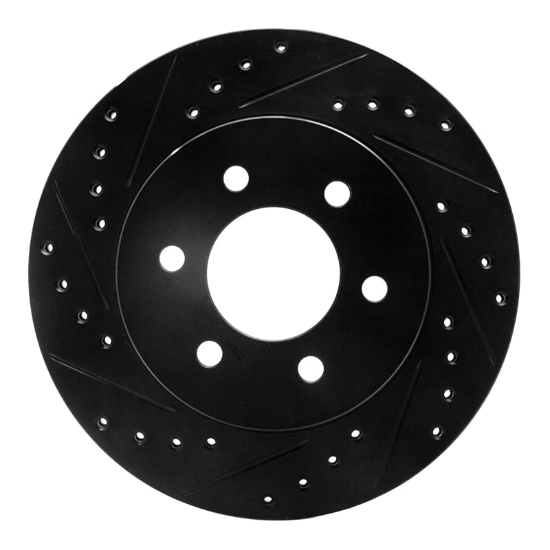 R1 97-02 Dodge Durango Front Left Drilled & Slotted Black Brake Rotor