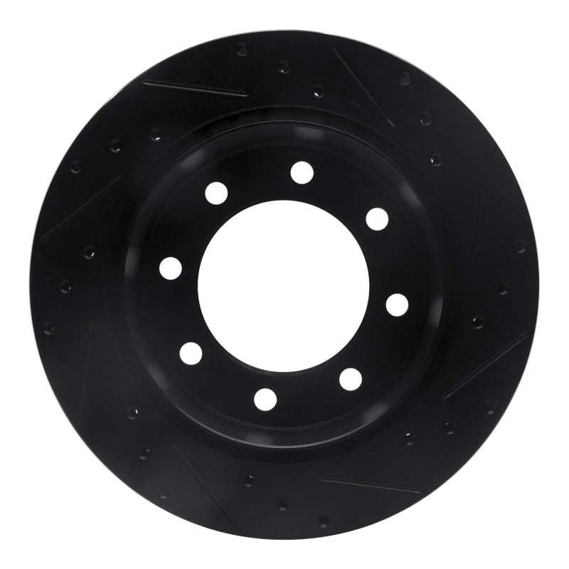 R1 99-20 Chevrolet Silverado 2500 Rear Left Drilled & Slotted Black Brake Rotor