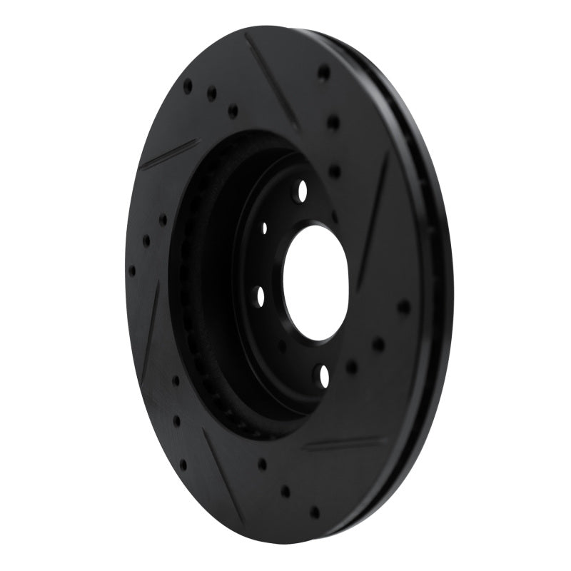 R1 15-20 Honda Fit (USA/Canada) Front Left Drilled & Slotted Black Brake Rotor