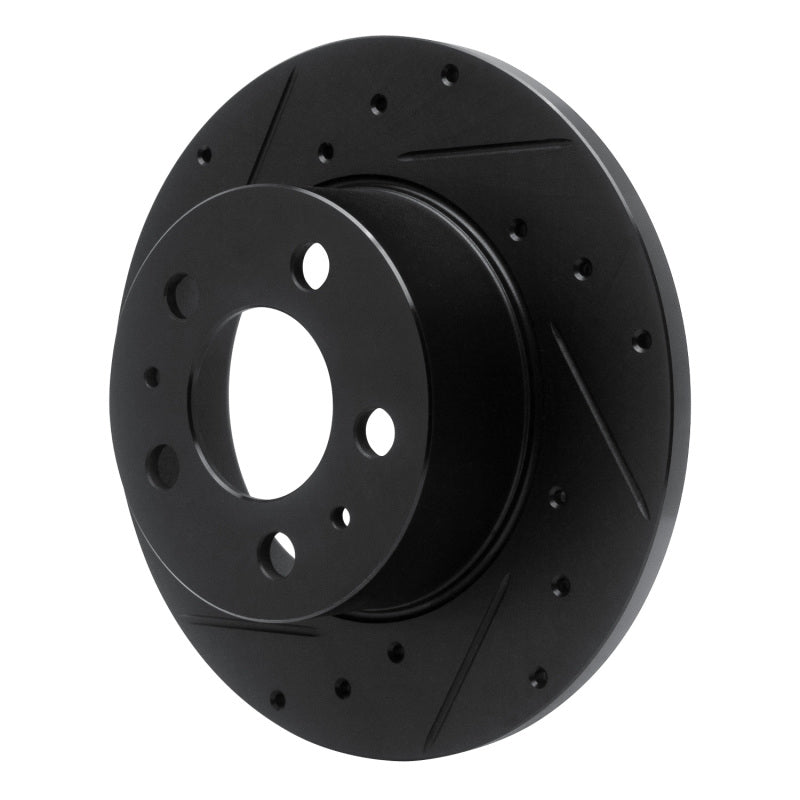 R1 67-72 Volvo 142 Front Left Drilled & Slotted Black Brake Rotor