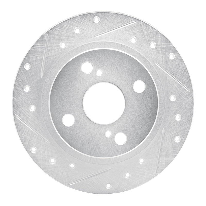 R1 87-92 Chevrolet Nova Rear Left Drilled & Slotted Silver Brake Rotor
